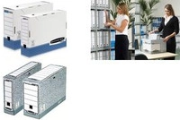 Fellowes Archiv-Schachtel R-Kive PRIMA, wei&szlig;-blau (B)100 mm aus 100% recycelter