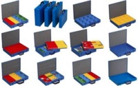 allit Metall-Kleinteilekoffer EuroPlus Pro M 44/2L-59, blau aus pulverbeschichtetem