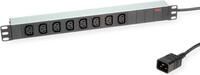 ROLINE 19-Steckdosenleiste 8fach C13 + C20-Stecker, Aluminium, 2,0 m (19.07.1627)