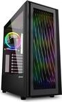 Sharkoon RGB Wave - Tower - ATX - Seitenteil mit Fenster (geh&auml;rtetes Glas) - keine
