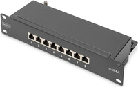 DIGITUS - Patch Panel - Rack montierbar - CAT 6a - STP - RJ-45 X 8 - Schwarz, RAL