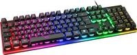 Deltaco Gaming GAM-021-RGB-DE Kabelgebunden, USB Gaming-Tastatur Ergonomisch,