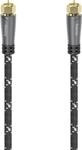 Hama SAT-Anschlusskabel, F-Stecker - F-Stecker, Metall, vergoldet, 3,0 m, 120 dB