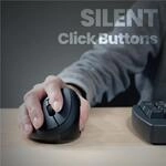 Perixx PERIMICE-719L, Kleine ergonomische Maus f&uuml;r Linksh&auml;nder, schnurlos, schwarz