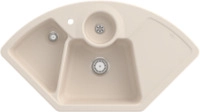 Villeroy & Boch 670802FU Solo Eck Ivory Keramiksp&uuml;le Excenterbet&auml;tigung Ecksp&uuml;le