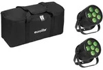 EUROLITE Set 2x LED Silent Par 6 QCL Floor sw + Soft-Bag