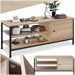 TecTake GmbH TV-Regal Durban 110x40x45,5cm - Industrial Holz hell, Eiche Sonoma
