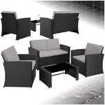 TecTake GmbH Rattan Lounge Jesolo - schwarz/grau 405015