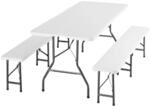 TecTake GmbH Campingtischgarnitur Panja wei&szlig; klappbar - wei&szlig; 404527