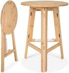 TecTake GmbH Party Stehtisch aus Massivholz klappbar 79x110cm - braun 403249