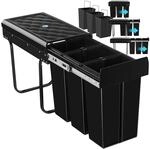TecTake GmbH Abfallsammler Ashlyn, 3-fach Trennung, 30L, Teleskopschienen -...