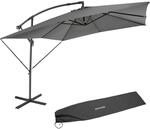 TecTake GmbH Sonnenschirm Apollon mit Kurbel 2,5 x 2,5 m - hellgrau 405026