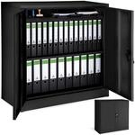 TecTake GmbH Aktenschrank mit 3 B&ouml;den 90x40x90 cm - schwarz 402941