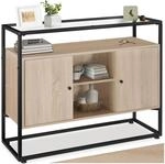 TecTake GmbH Sideboard Oldham 100x38x80,5cm - Industrial Holz hell, Eiche Sonoma