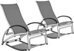 TecTake GmbH Sonnenliege Avignon, 2in1 Funktion, verstellbare R&uuml;ckenlehne - 2er Set