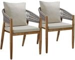 TecTake GmbH Gartenstuhl Manacor, Ropedesign - greige, 2er Set 406053