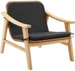 TecTake GmbH Rattan Stuhl Treviso, Holzgestell und Polsterauflage - natur 405376