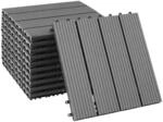 TecTake GmbH Set Terrassenfliesen Tegulas, WPC in Holzoptik - grau, 11er Set...