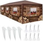 TecTake GmbH Pavillon Almchalet mit abnehmbaren Seitenteilen - 9 m 405959