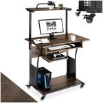 TecTake GmbH Schreibtisch Fife 80x65,5x130,5cm - Industrial Holz dunkel,...