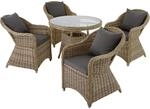 TecTake GmbH Aluminium Rattan Sitzgruppe Z&uuml;rich 4+1 - natur 401765