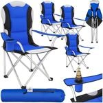 TecTake GmbH Campingstuhl mit Polsterung - blau, 4er Set 401301