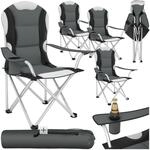 TecTake GmbH Campingstuhl mit Polsterung - grau, 4er Set 401297