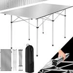 TecTake GmbH Camping Klapptisch aus Aluminium inkl. Tasche 140x70x70cm - grau...