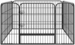 TecTake GmbH Welpenauslaufstall 4-eckig - grau 401718