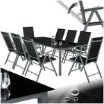 TecTake GmbH Aluminium Sitzgruppe 8+1 - anthrazit 402164