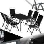 TecTake GmbH Aluminium Sitzgruppe 6+1 - anthrazit 402166