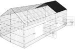 TecTake GmbH Freigehege Kaninchen inkl. Sonnenschutz 180 x 75 x 75 cm - schwarz