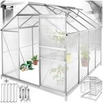TecTake GmbH Gew&auml;chshaus aus Aluminium mit Fundament, 185x250x195cm -...