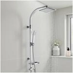 TecTake GmbH Aluminium Regenduschsystem mit Handbrause und Seifenablage - grau...