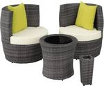 TecTake GmbH Aluminium Rattan Sitzgruppe Nizza 2+1+1 - grau 403141