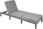 TecTake GmbH Sonnenliege Rattan Sofia - grau 402308