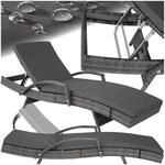 TecTake GmbH Aluminium Rattan Sonnenliege Oc&eacute;ane - grau 403147