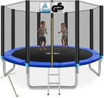 TecTake GmbH Trampolin Garfunky mit Sicherheitsnetz - 396 cm 403520