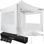 TecTake GmbH Aluminium Faltbarer Garten Pavillon 3x3m mit 4 Seitenteilen - wei&szlig;