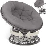 TecTake GmbH Rattansessel Gargano drehbar - grau 403553