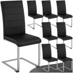 TecTake GmbH Schwingst&uuml;hle, Kunstleder - schwarz, 8er Set 404127