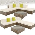 TecTake GmbH Rattan Lounge mit Aluminiumgestell Paris - natur 403745