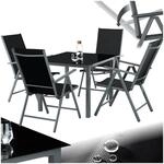 TecTake GmbH Aluminium Sitzgruppe 4+1 - anthrazit 403905