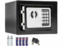 tectake Elektronischer Safe Tresor mit Schlüssel inkl. Batterien - schwarz...