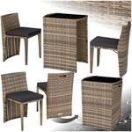 TecTake GmbH Aluminium Rattanset Bistro Hamburg - natur 403769