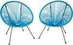 TecTake GmbH 2 Gartenst&uuml;hle Santana Retro im Acapulco-Stil - blau 404409