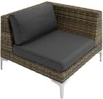 TecTake GmbH Modulares Rattanset Villanova Aluminium Ecke links - anthrazit-meliert