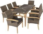 TecTake GmbH Rattan Tisch Foggia mit 8 St&uuml;hlen Rosarno - natur 404862