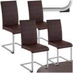 TecTake GmbH Schwingst&uuml;hle, Kunstleder - braun, 4er Set 402556
