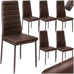 TecTake GmbH Esszimmerst&uuml;hle Kunstleder - cappuccino, 6er Set 401849